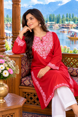 Red colour kurti CraftKashmir