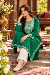 Green colour kurti CraftKashmir