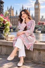Grey Kashmiri Aari Work Georgette Kurti – Fully Embroidered CraftKashmir