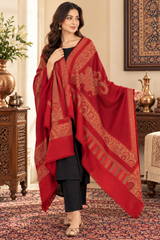 Maroon Kashmiri Jamawar Wool Shawl for Women – 100x200 cm CraftKashmir