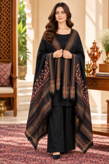 Stylish black Kashmiri shawl from Craft Kashmir