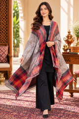 Neutral beige wool shawl for winter and ethnic outfits