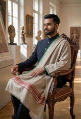 Plain Brown Men Shawl - Semi Pashmina Shawl CraftKashmir