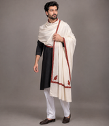 White Colour Mens Kashmiri Shawl CraftKashmir
