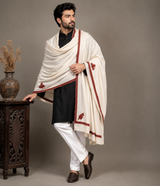 White Colour Mens Kashmiri Shawl CraftKashmir