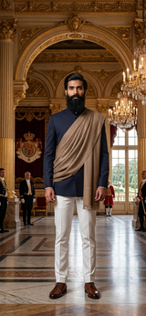 Brown colour Mens Solid woven Shawl CraftKashmir