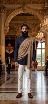 Brown colour Mens Solid woven Shawl CraftKashmir