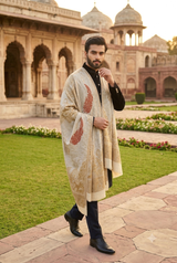 Beige Colour Jamawar Embroidery Shawl CraftKashmir