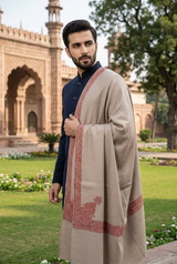 Brown Colour Embroidered Shawl CraftKashmir