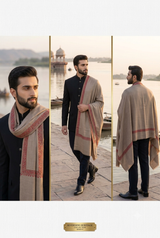 Brown colour Shawl With Embroidery CraftKashmir