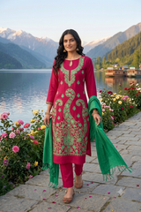 Pink colour salwar kameez CraftKashmir