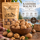 whole walnuts with shell + Craft Kashmir branding + 1 KG