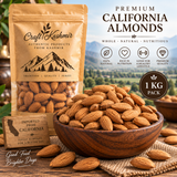 Premium California Almonds (Badam) – Whole – 1 kg CraftKashmir