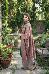 Beige Kashmiri Wool Shawl with Heavy Jaal & Aari Machine Work CraftKashmir