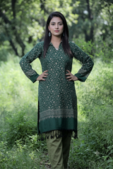 Green Colour Kashmiri Zari Work Kurti CraftKashmir