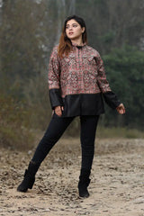 Kashmiri aari Black Jacket - CraftKashmir