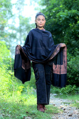 Black  colour shawl - CraftKashmir