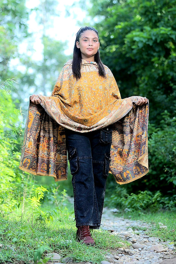 Mustard colour shawl - CraftKashmir