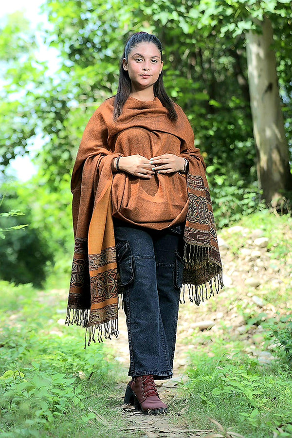 Rust colour shawl - CraftKashmir