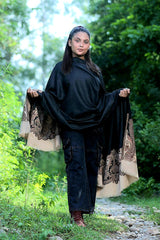Black colour shawl - CraftKashmir