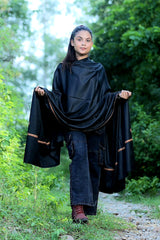 Black colour shawl - CraftKashmir