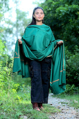 Green colour shawl - CraftKashmir